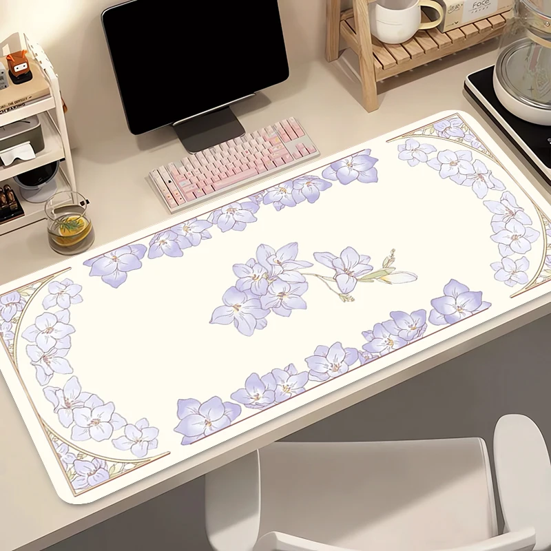 Gaming Extended Mouse Pad Gamer PC Computer Keyboard Pad Vintage Flower Pattern Desk Mat Offices Laptop Interior Accessories Rug
