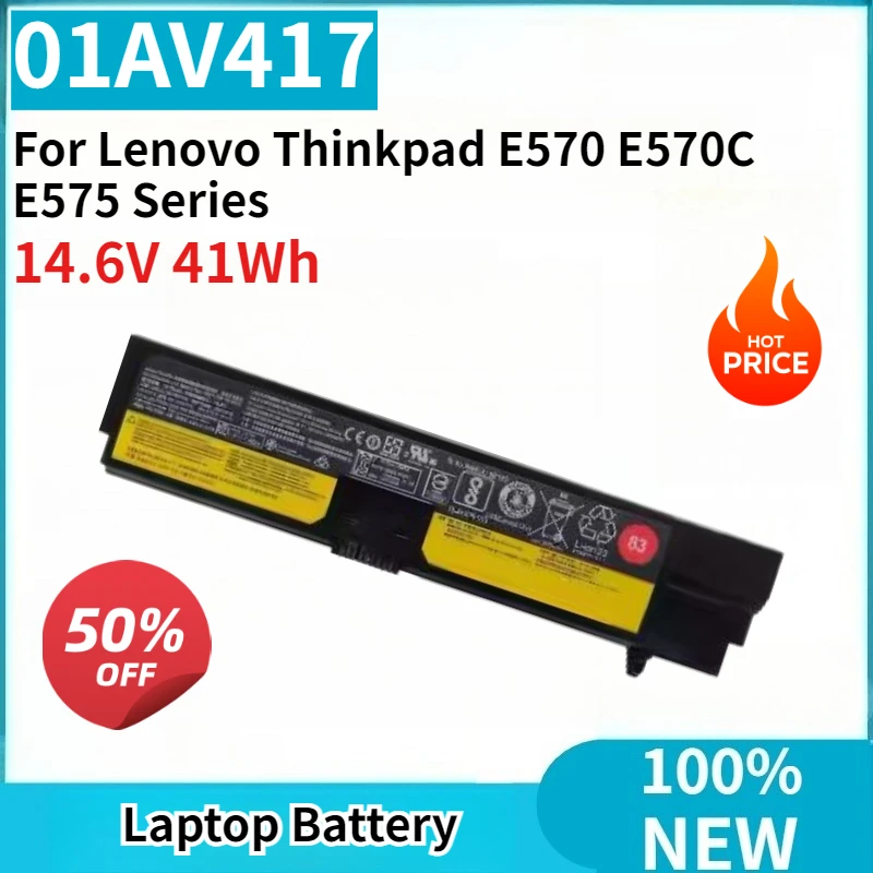 

New Laptop Battery 01AV417 01AV418 14.6V 41Wh High Quality for Lenovo Thinkpad E570 E570C E575 Series SB10K97575