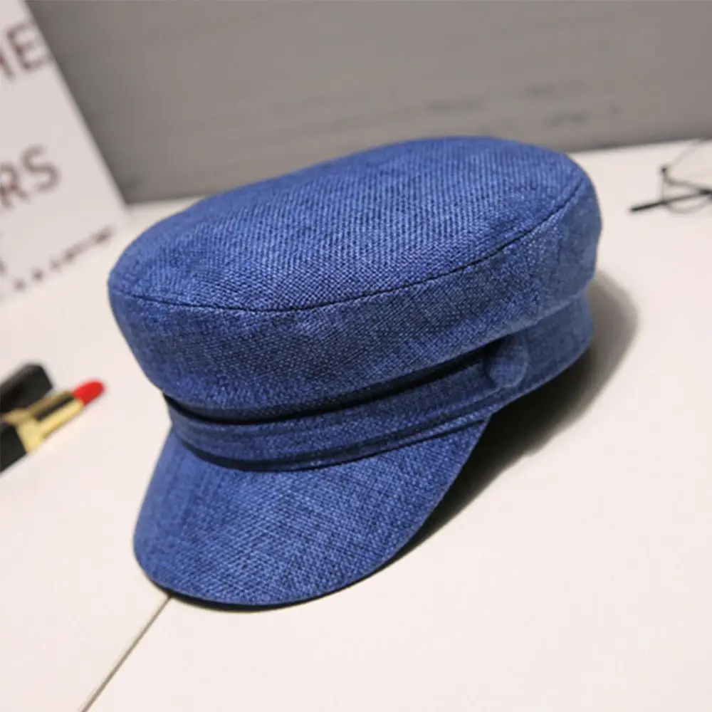 

Fashion Cotton Linen Summer Women Navy Hats Flat Cap Octagonal Cap Berets