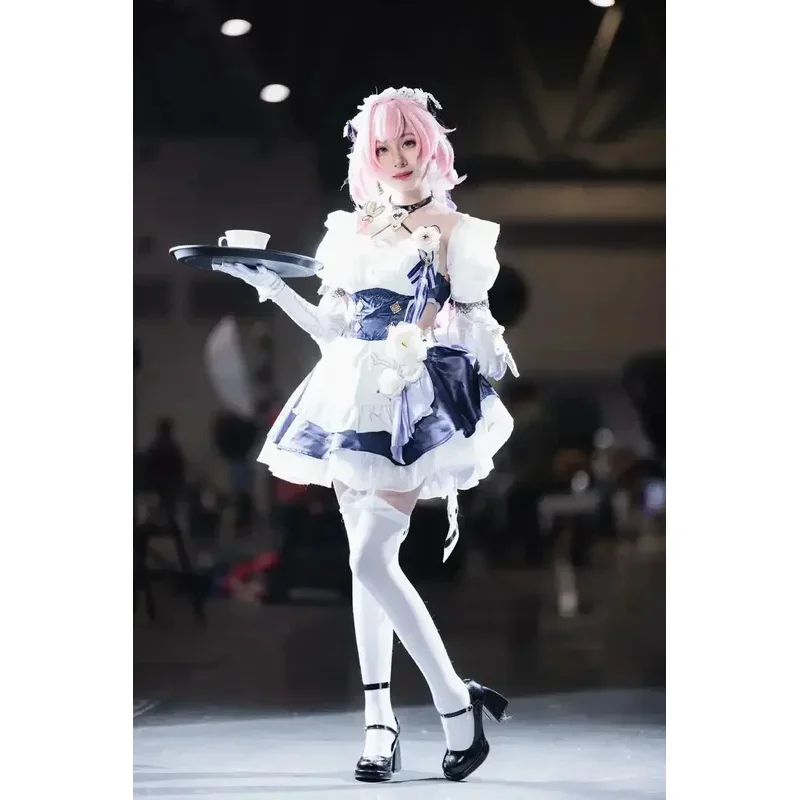 

CyHonkai Impact 3 Elysia Maid Cosplay Costume Halloween Full Set with Wig Shoes Props Game Character Outfit In Stock