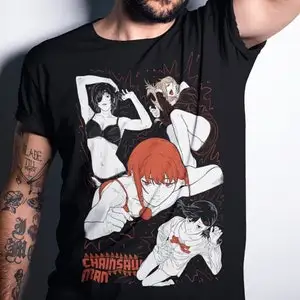 Unisex Horror Manga Assustador Menina T-Shirt, 2XL