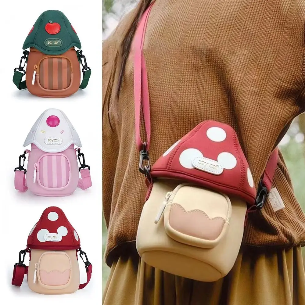 

Сумка через плечо с мультяшным грибом контрастного цвета, вместительная сумка через плечо из искусственной кожи, многофункциональная сумка