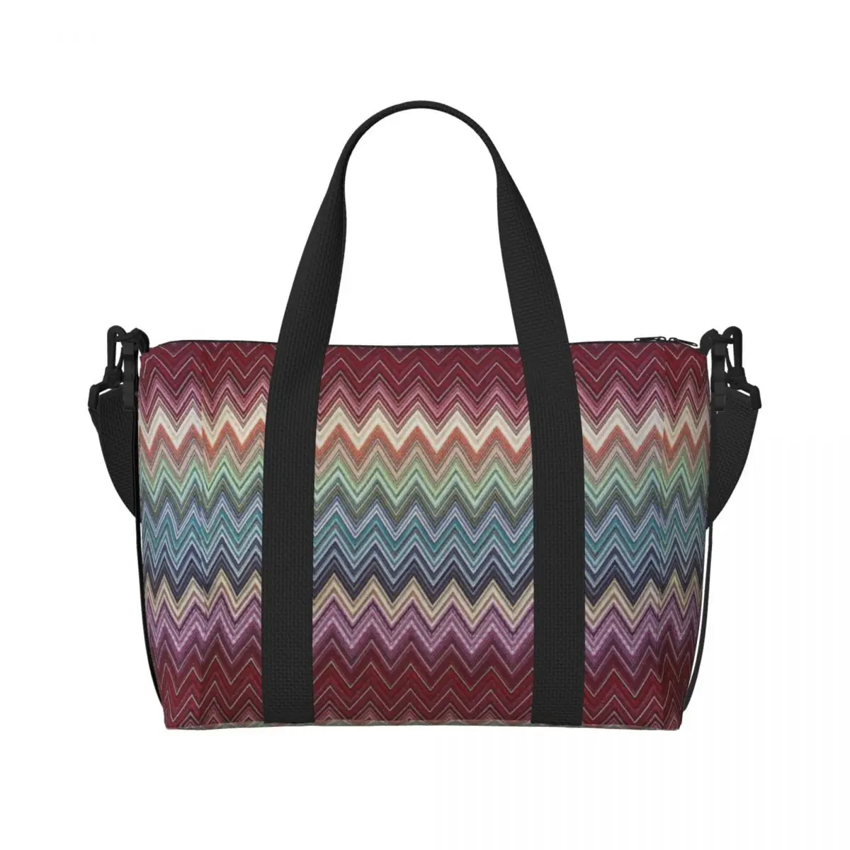 Custom Abstract Geometric Home Zig Zag Tote Bag for Women Big Capacity Boho Modern Camouflage Beach Gym Travel Bags