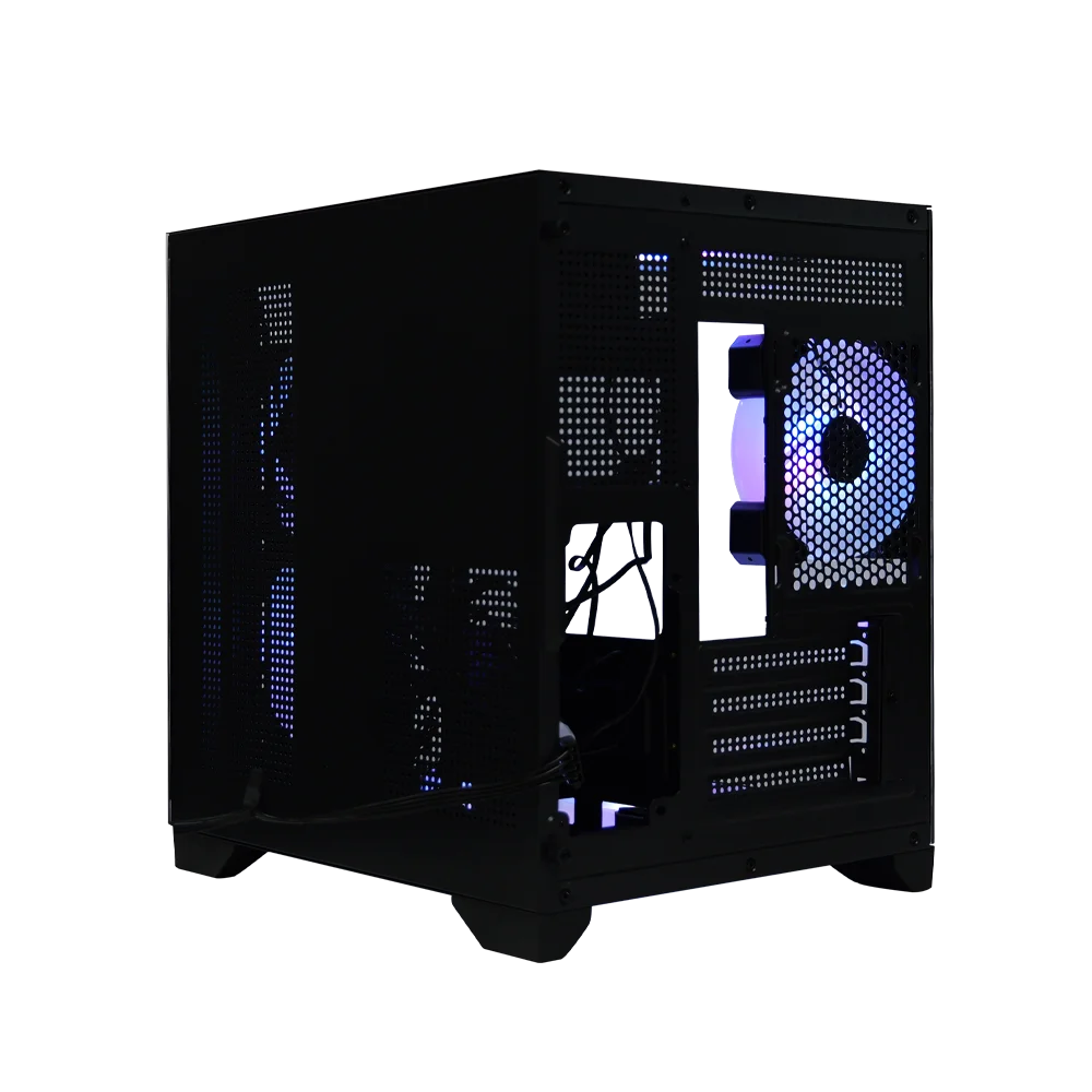 MANMU Pc Case Micro Atx Computer Towers Gaming Desktop Case Rgb Atx Computer Case Chassis With 7 fan Reset Button control - view 4