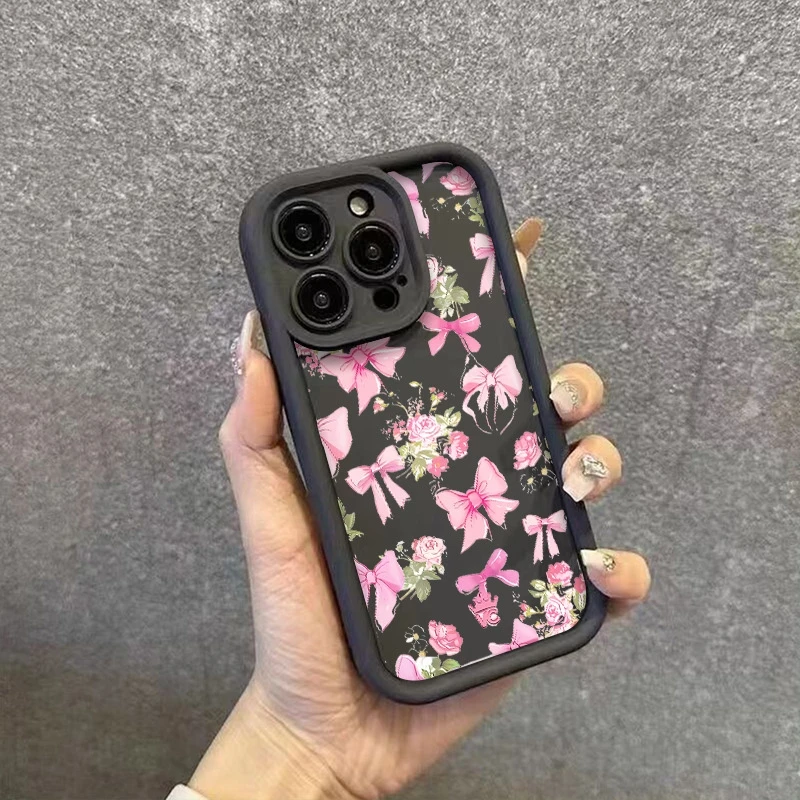 Coque de téléphone en Silicone avec nœuds papillon roses, pour Honor X9C X9A X8C X8B X8A X8 X7A X6B Magic 6 5 400 Lite 300 200 Pro, housse en TPU bonbon