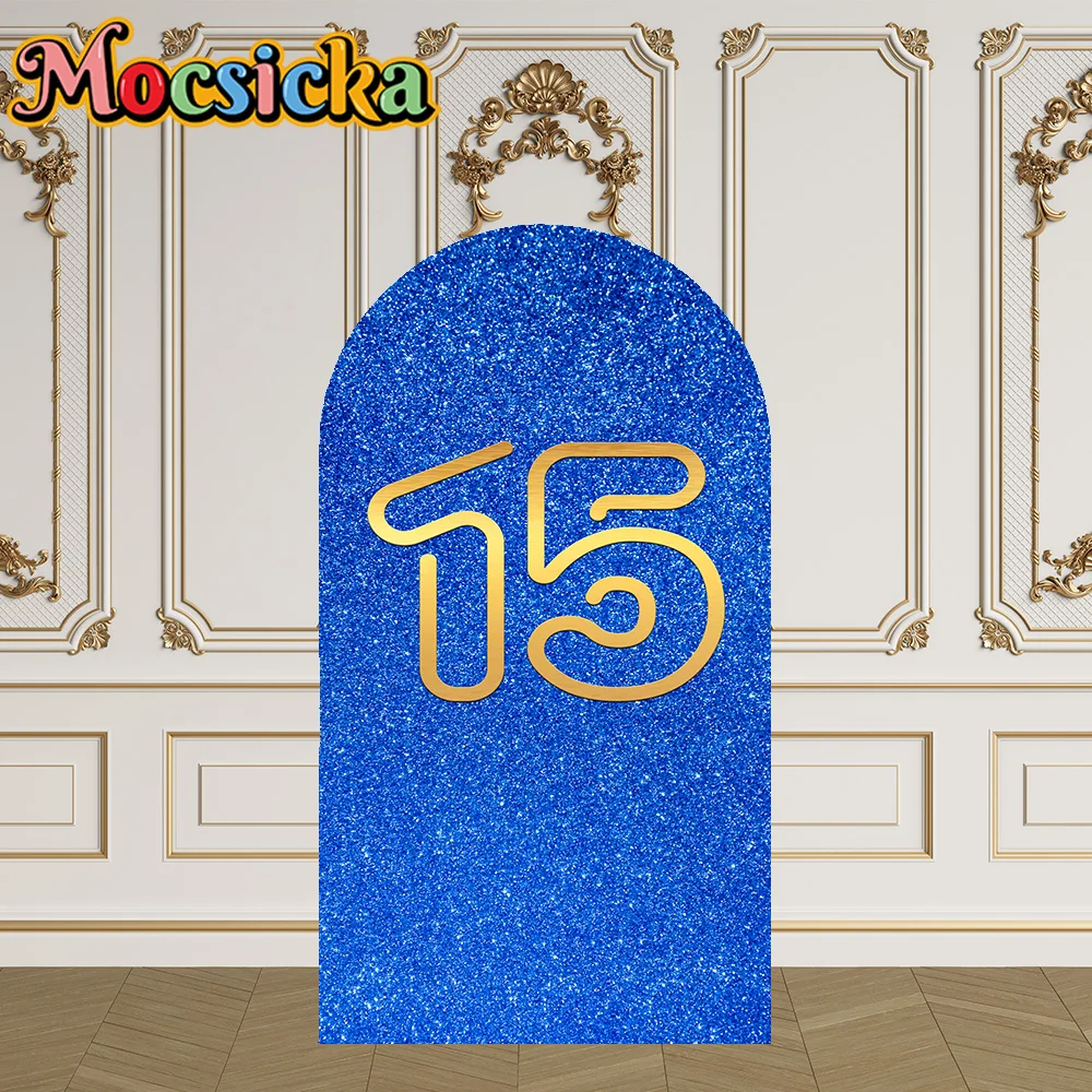 Mocsicka 양면 아치 커버 공주 소녀 나비 15 번째 장식 배경 베이비 샤워 아치 벽 어린이 생일 파티 소품