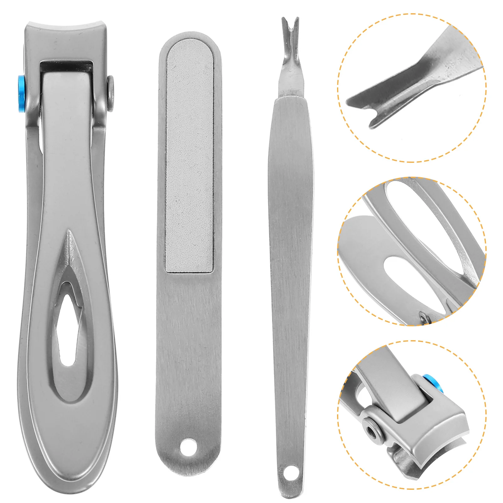 3pcs Stainless Steel Clippers Set For Fingernail Toenail Manicure Tool Durable Trimmer Metal Nail Cutter Professional Nail