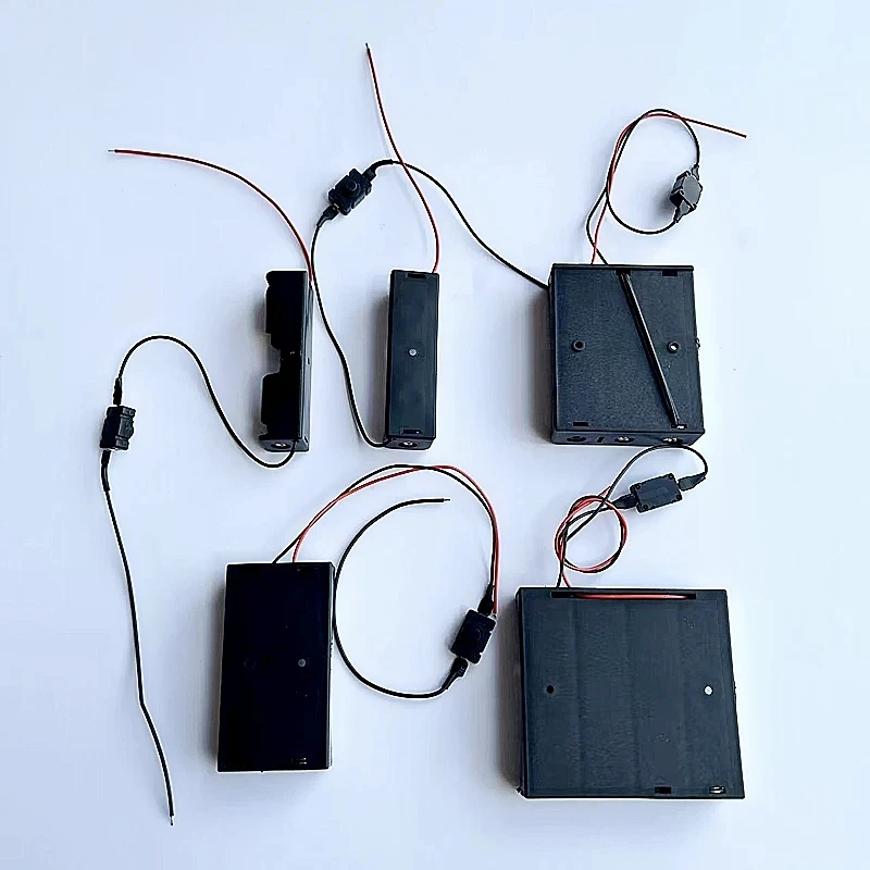 1/2/3/4x18650 Battery Holders Box Series And Parallel Connection Without Cover With Wire Switch Lithium Battery Compartment
