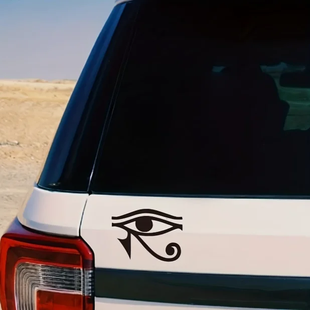 1 Piece Eye of Horus Egyptian Vinyl Sticker - Ancient Egyptian Eye of Horus Symbol, Heavy-Duty Waterproof Self-Adhesive Car Decal, Suitable for Cars, Motorcycles, Home, Office - Protection and Royal Power Decoration, Easy to Apply on Any Smooth Surface (Black and White Design) - Ideal Gift for Egypt Enthusiasts, Motorcycle Accessories, Exquisite Design, High-Quality Printing, Protection Symbol, a Must-Have for History Enthusiasts