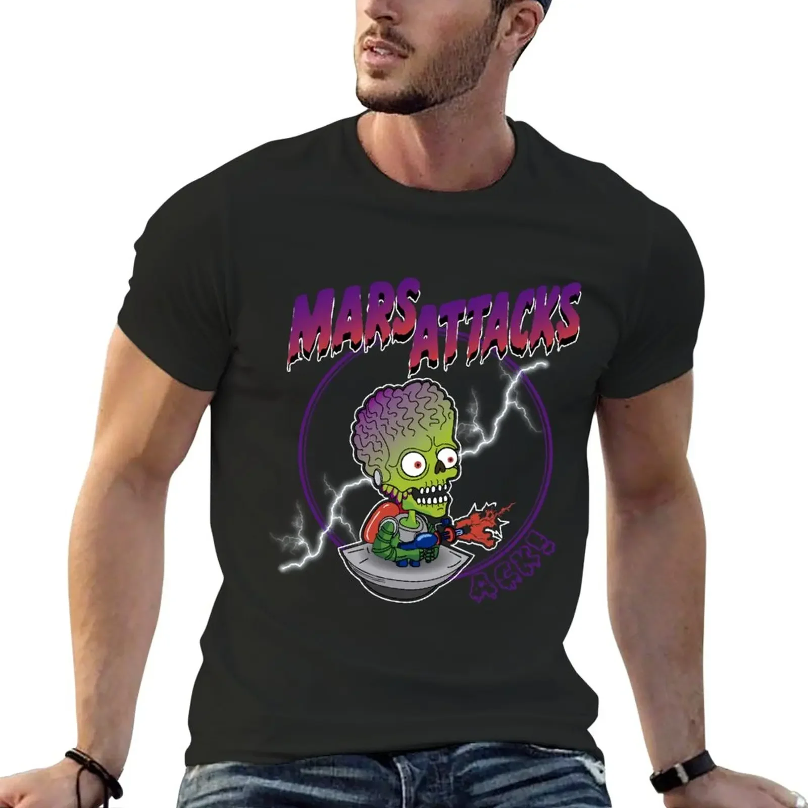 

Alien Mars Attacks! T-Shirt vintage sports fans summer top T-shirt men