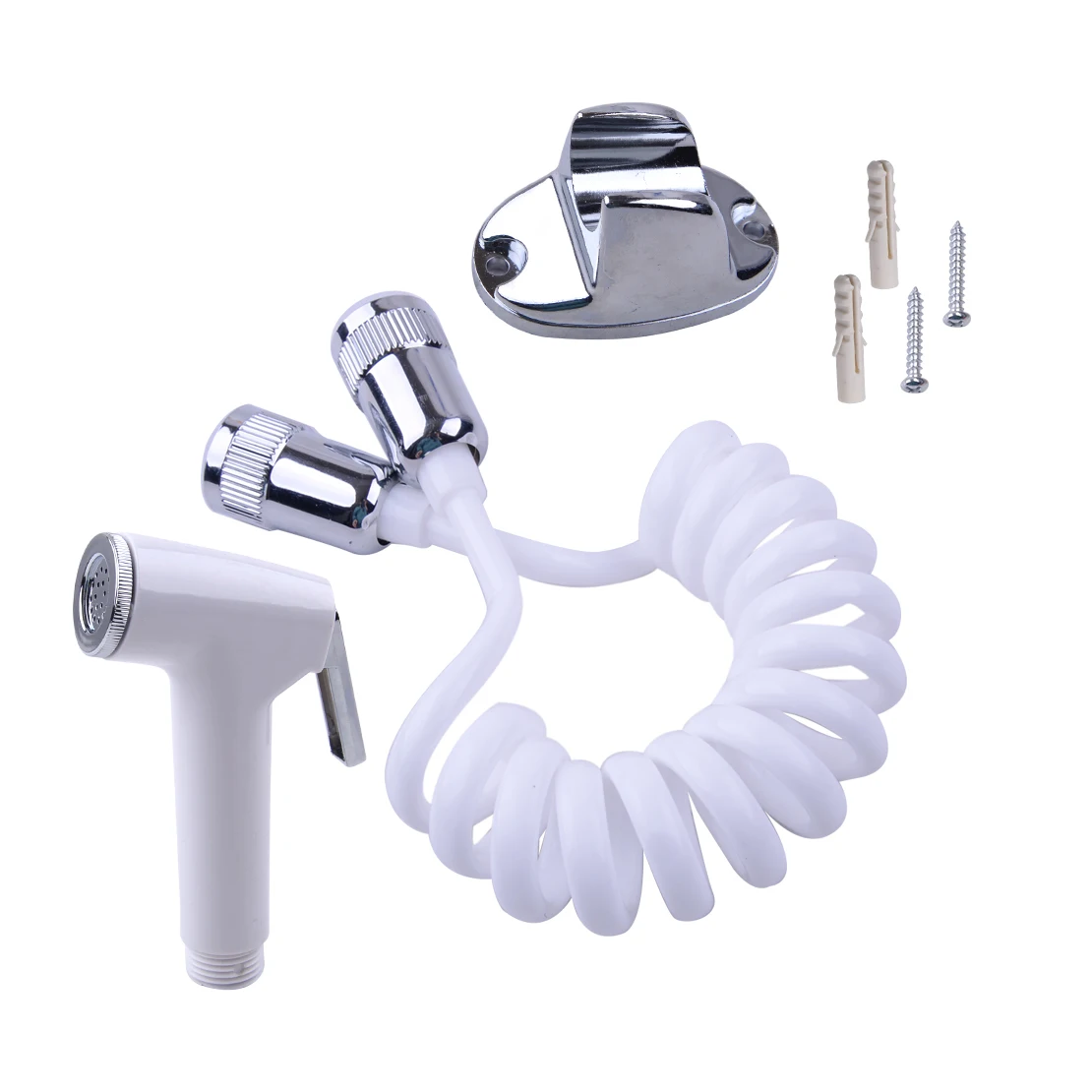 LETAOSK Handheld Toilet Shattaf Portable Adapter Spray Hand Held Bidet Shower Head Wall Bracket PVC Hose Kit Cleaning Tools
