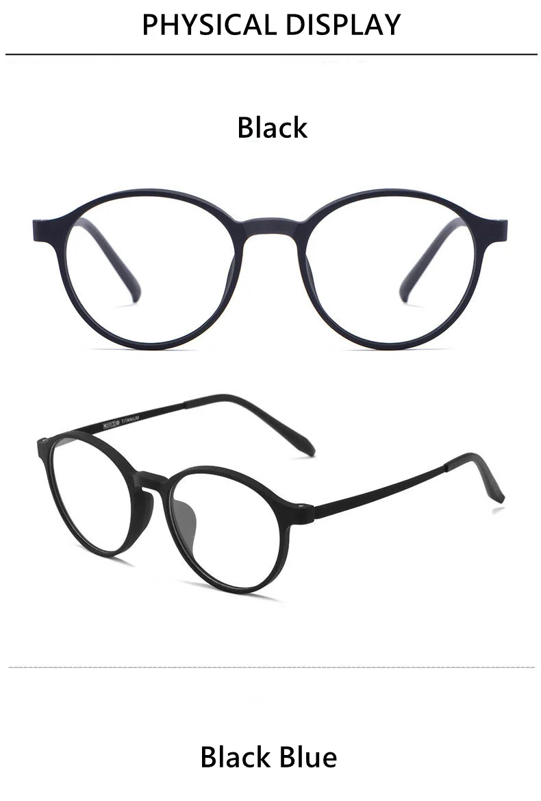 YIMRYUILI Ultraleichte Gummi Titan Runde Rahmen Anti-Blau Licht Lesebrille männer Computer Vergrößerungs Lesebrille Y305 – Detail 11