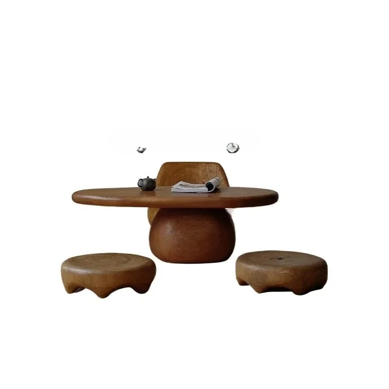 

TQH татами кровать и чайный столик для завтрака, стул, низкий столик, ретро бревенчатый ветровой балкон, эркерный стол