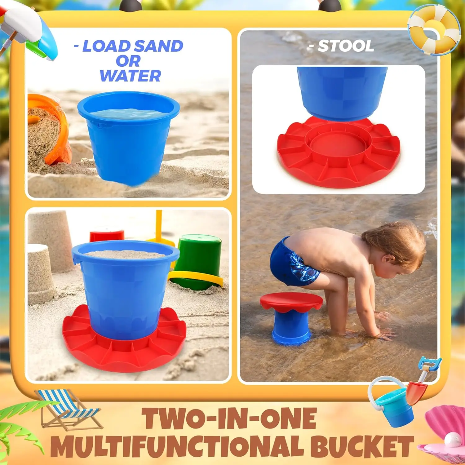 25 Buah Set Mainan Bermain Pasir Meja Pantai 4 In 1 Mainan Sensorik Aktivitas Luar Ruangan Air dan Pasir Anak-anak Mainan Halaman Belakang Kolam Pantai Musim Panas