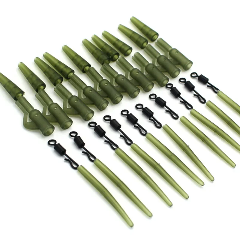 New 40PCS Carp Fishing Accessories Lead Clip Quick Change Swivel Tail Rubber Anti Tangle Sleeves for Carp Rigs Coarse Fishing Ta