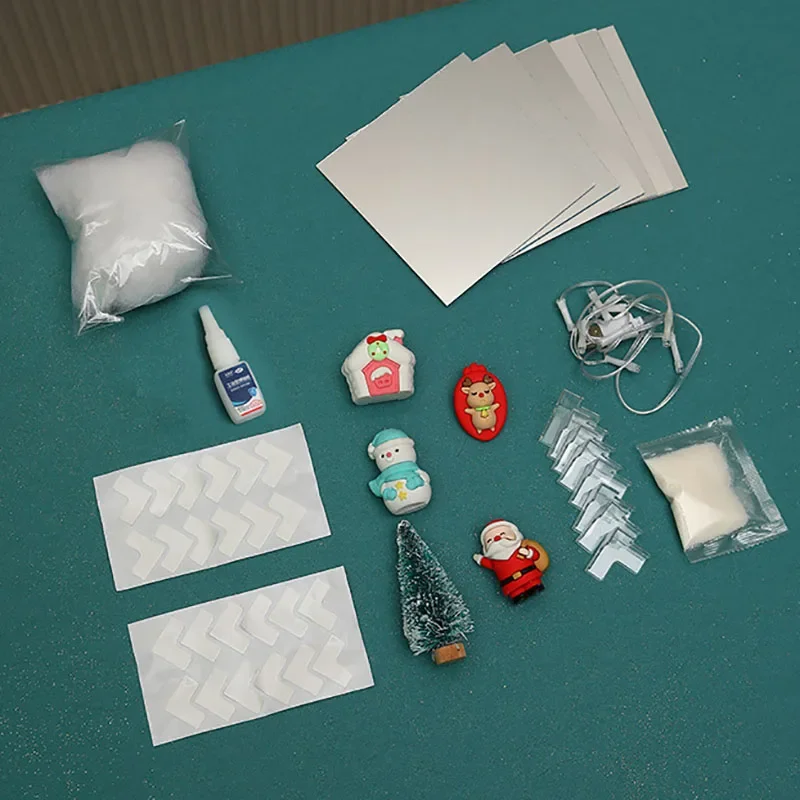 عيد الميلاد DIY المكعب السحري الديكور USB LED اليدوية مضيئة سطح المكتب الحرف المواد عيد الميلاد سانتا كلوز الحلي ديكور #5