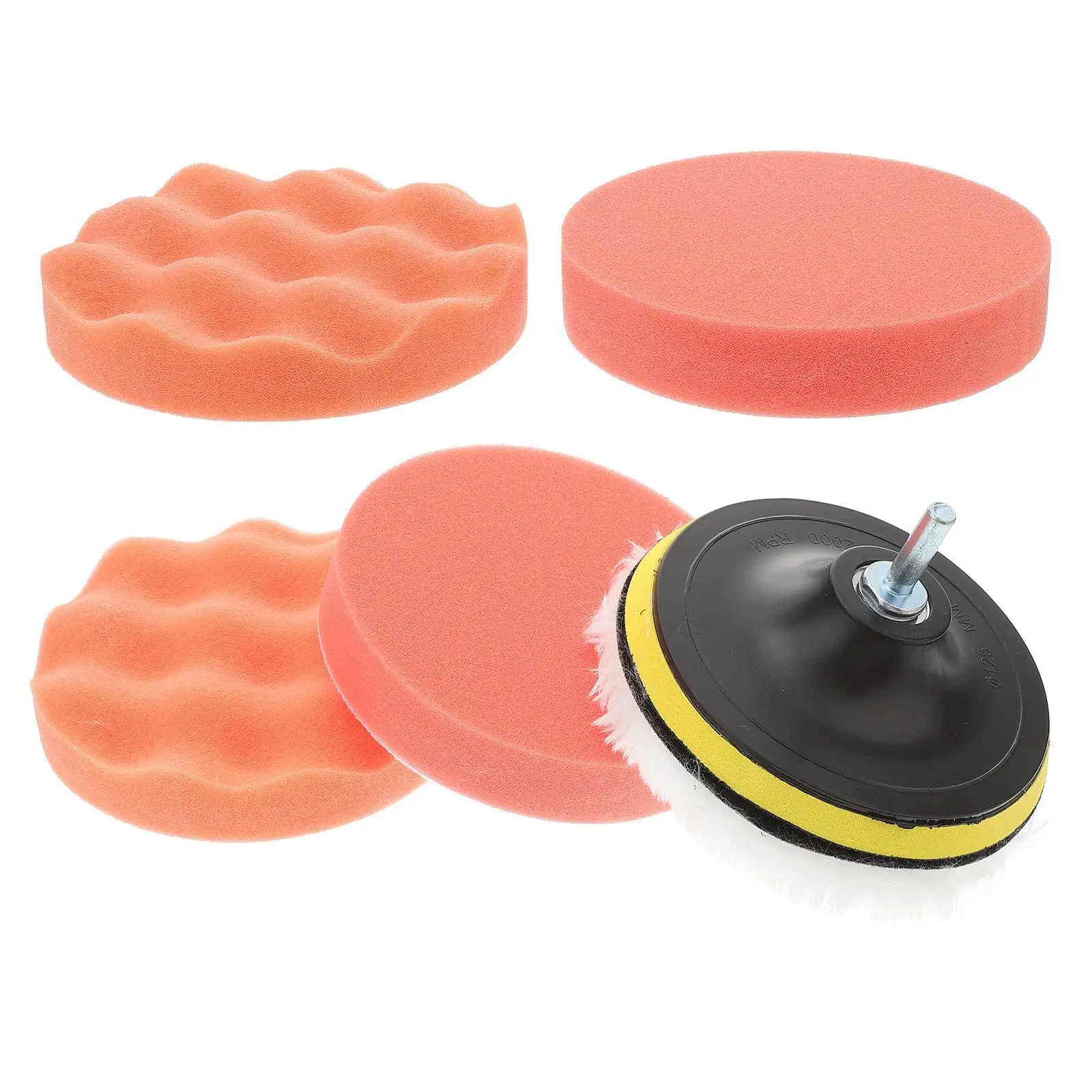 

7pcs 125mm Car Polishing Sponge Pads Buffing Machine Accessories for Auto Detailing Waxing