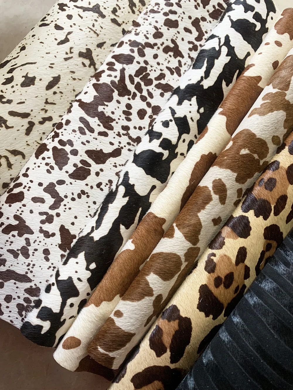 흑백 말털 가죽 크롬 가공 가죽 헤드 레이어 소가죽 가방 신발, 수제 DIY 카펫, 베개 매트