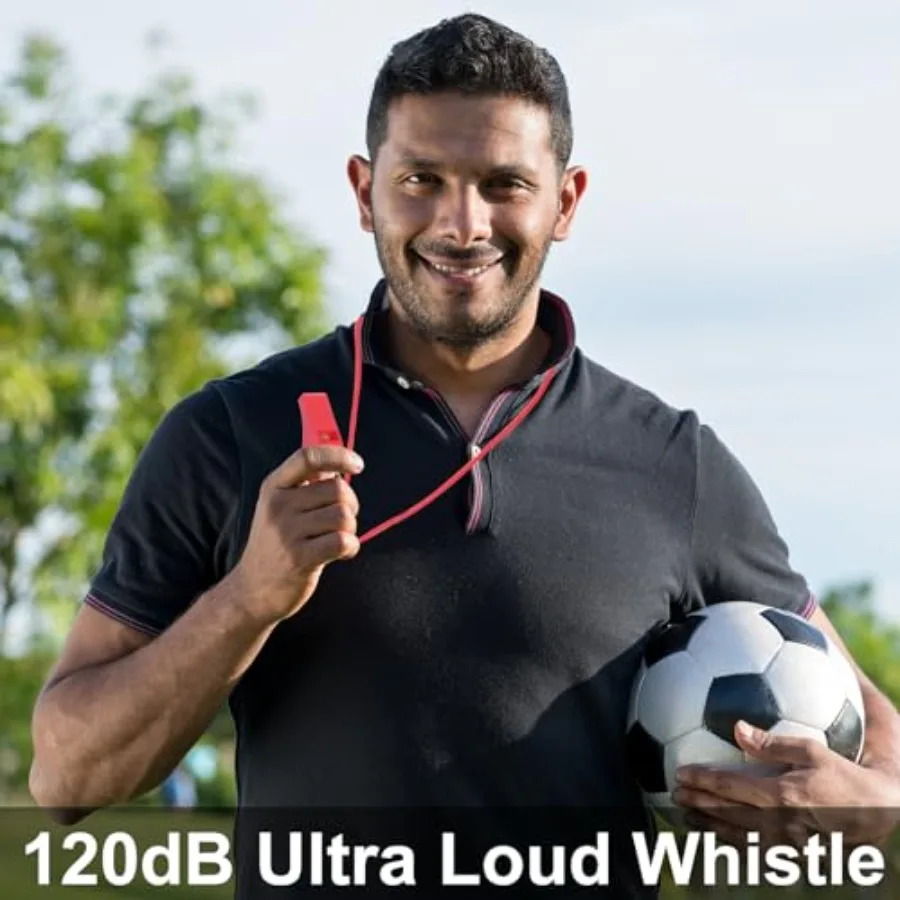 8Pack Colorful Plastic Whistles with Lanyards 120dB Loud Sports Whistles for Coaches Teachers Emergency Kits Events