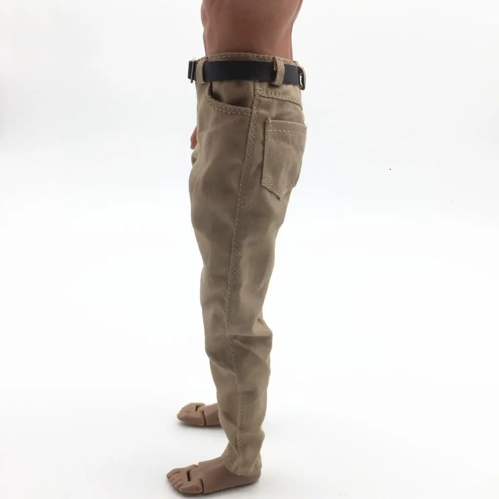 1:6 Scale Male Khaki Trousers w/ Belt for 12'' Action Figure TC Dragon