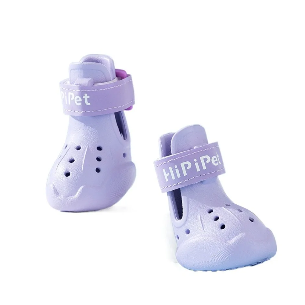 

4pcs/set Breathable Waterproof Dog Shoes Comfortable EVA Anti-slip Dog Boots Adjustable Straps Paw Protection Dog Sandals