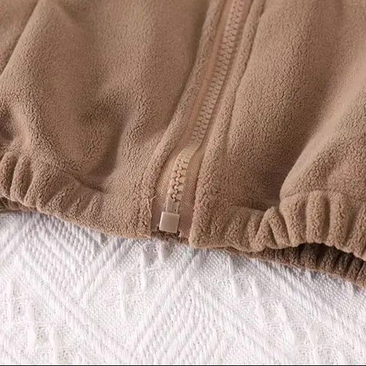 Baby-Jungen-Set mit besticktem Affen-Fleece-Hoodie, 2-teilig, Jacke mit Reißverschluss und Hose, warme Winterkleidung für Kleinkinder, Baumwollmischung, 3-24 Monate – Detail 4