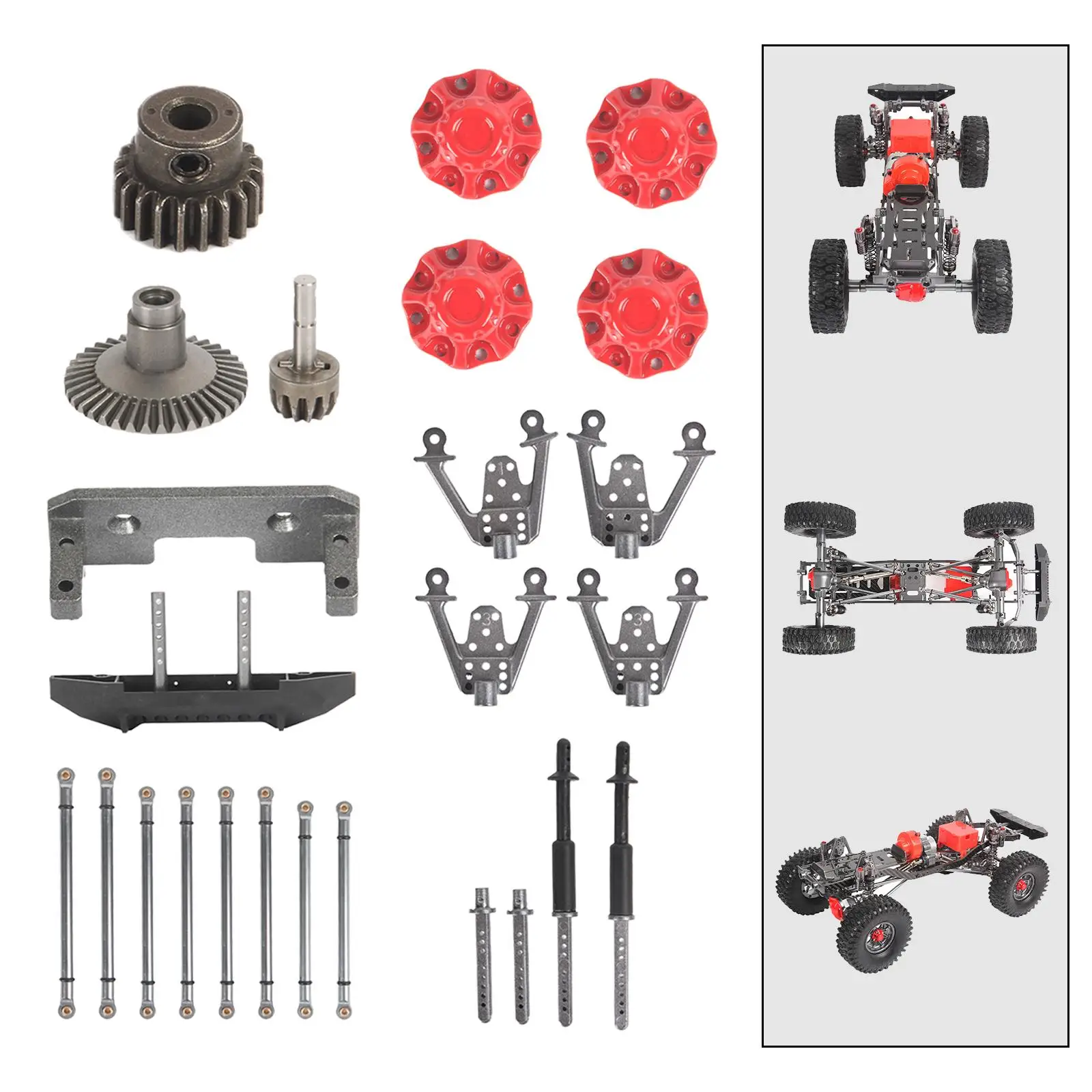 Części metalowe do SCX10 4X4 1/10 RC Crawler Car Modyfikacja pojazdu Akcesoria