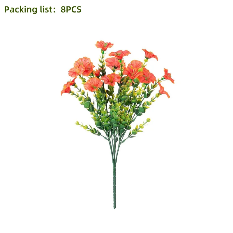 8 stuks kunstbloemen met UV-bescherming - geschikt voor binnen- en buitendecoratie, binnenplaatsen en seizoensvieringen - afbeelding 1