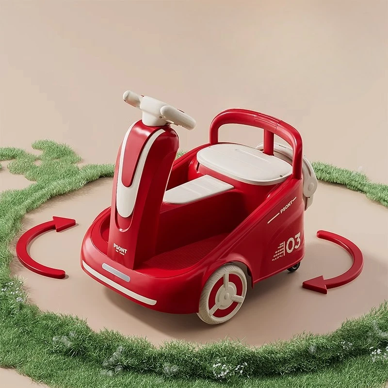 Wózek dziecięcy z pilotem i kierownicą LED 5200mAh Akumulator Wózek i chodzik dla niemowląt ‌