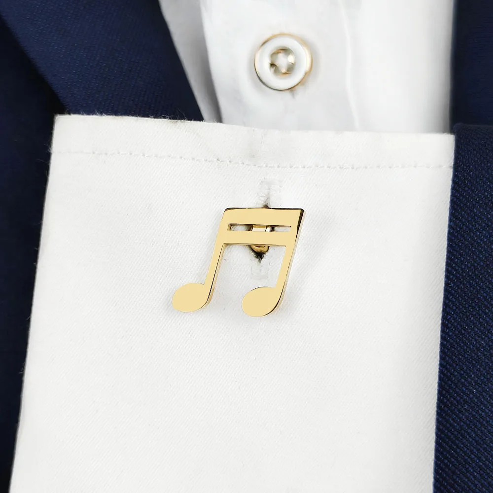 

New music creative cufflinks, 18K gold-plated sleeves, shirt button accessories, suitable for men's daily banquets