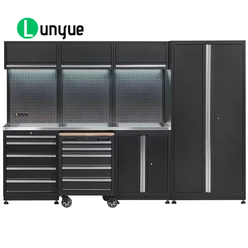 Large Capacity Steel Garage Tool Storage Cabinet With Pegboard and Adjustable Shelves Perfect for Organizing Tools
