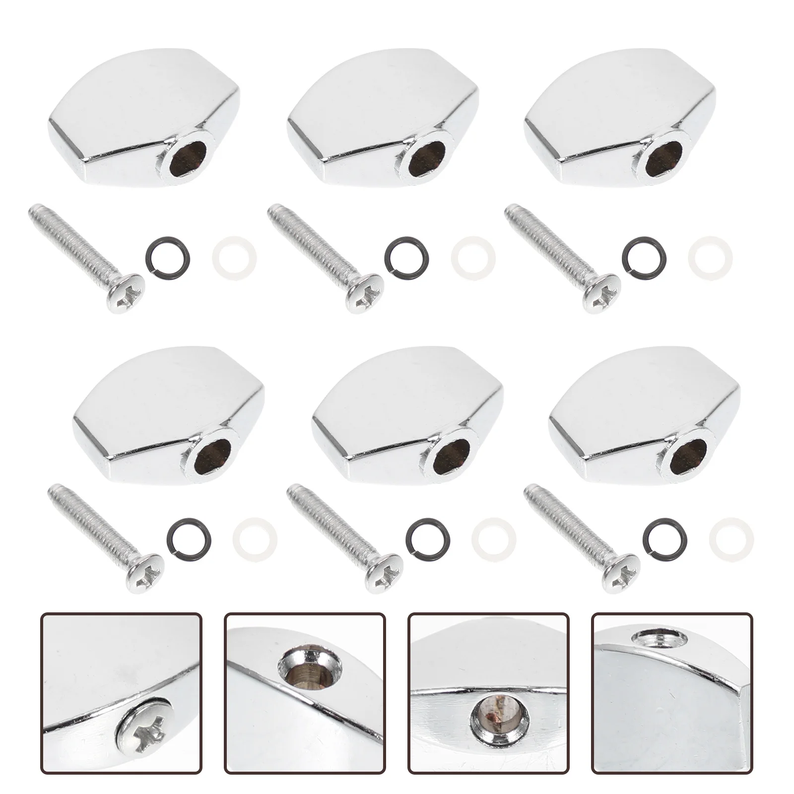 

6Sets Guitar Tuning Knob Handles Zinc Alloy Stable String Locking Handle Replacement Caps for Acoustic Electric Folk Guitar