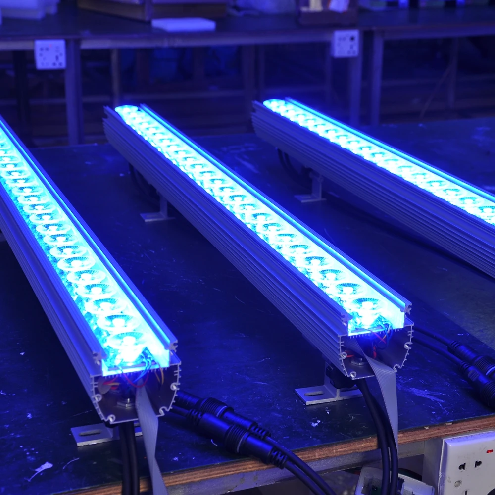 TIPTOP 24x3W 24x4W Outdoor Aluminum Led Wall Washer Bar Light Waterproof Design Power DMX IN OUT Connection RGB RGBW Optional