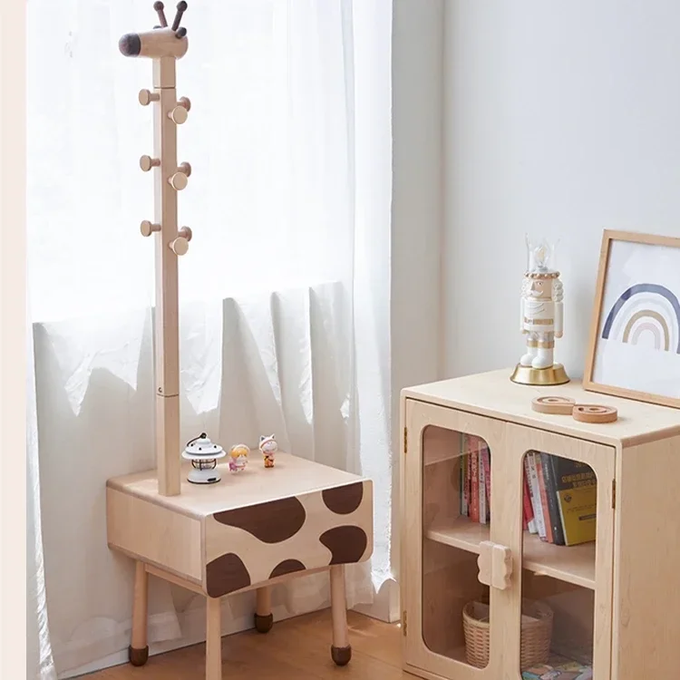 

Giraffe Storage Children's Toys Coat Rack Full Solid Wood Side Cabinet Bedside Table Children's Room