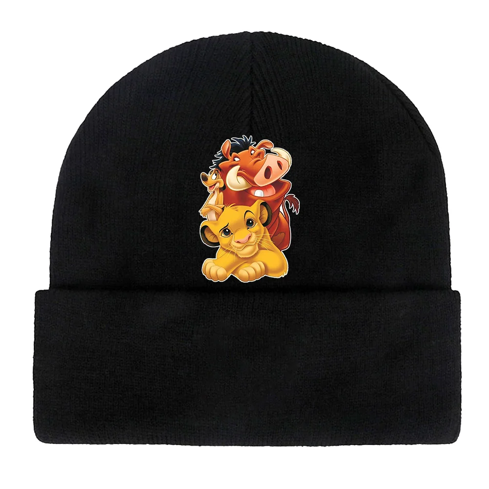 The Lion King Wool Blends Soft Warm Beanie Knitted Caps Children Adult Warm Cover Head Cap Outdoor Camping Traveling Ski Cap