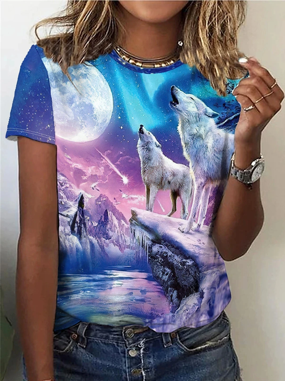 

Summer Animals Lion Tiger Wolf 3D Print T-shirts Women Streetwear Fashion Y2k Short Sleeve T Shirt O-neck Tees Tops Clothing