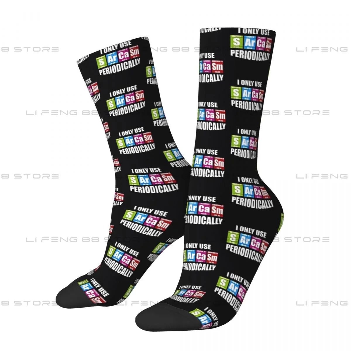 Periodic Table Funny Sarcasm Periodically Science Design Men Women Socks Windproof Novelty Four Seasons Stockings Gift