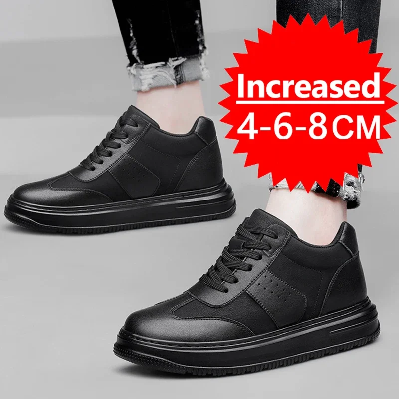

New Men's Autumn and Winter Breathable Invisible Height Increasing 8CM Men's Shoes Running Casual Sports Shoes Trendy Sneakers