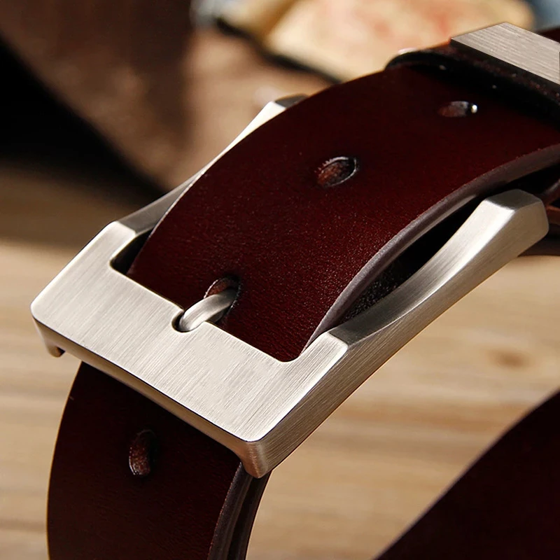 Neue männer Kuh Leder Gürtel Luxus Strap Männlich Gürtel Für Mode Klassische Vintage Pin Schnalle Hohe Qualität Designer Gürtel plus Größe – Detail 7