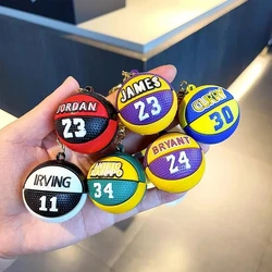 Basketball Star Name Pendant Keychains Match Ball Souvenir Key Rings Bag Sport Fan Keyring Good Luck For Men Women Accessories