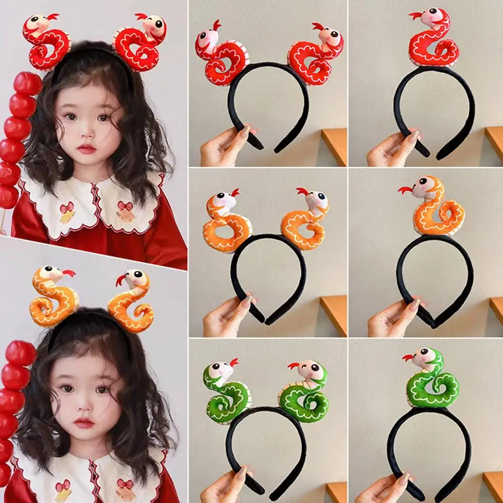 1PC NOWY Rok Węża Obręcz do włosów Nakrycie głowy Śliczny chiński styl Rave Party Nakrycie głowy Unisex Obręcz do włosów 2025 Festiwal noworoczny
