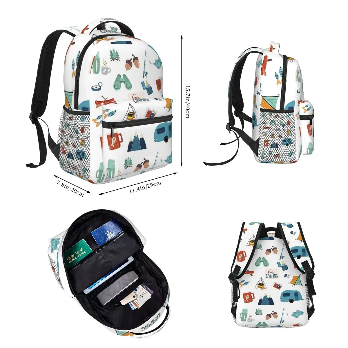 Gifts For Caravan Owners Backpacks Boys Girls Bookbag Children School Bags Cartoon Rucksack Lunch Bag Pen Bag Three-Piece Set