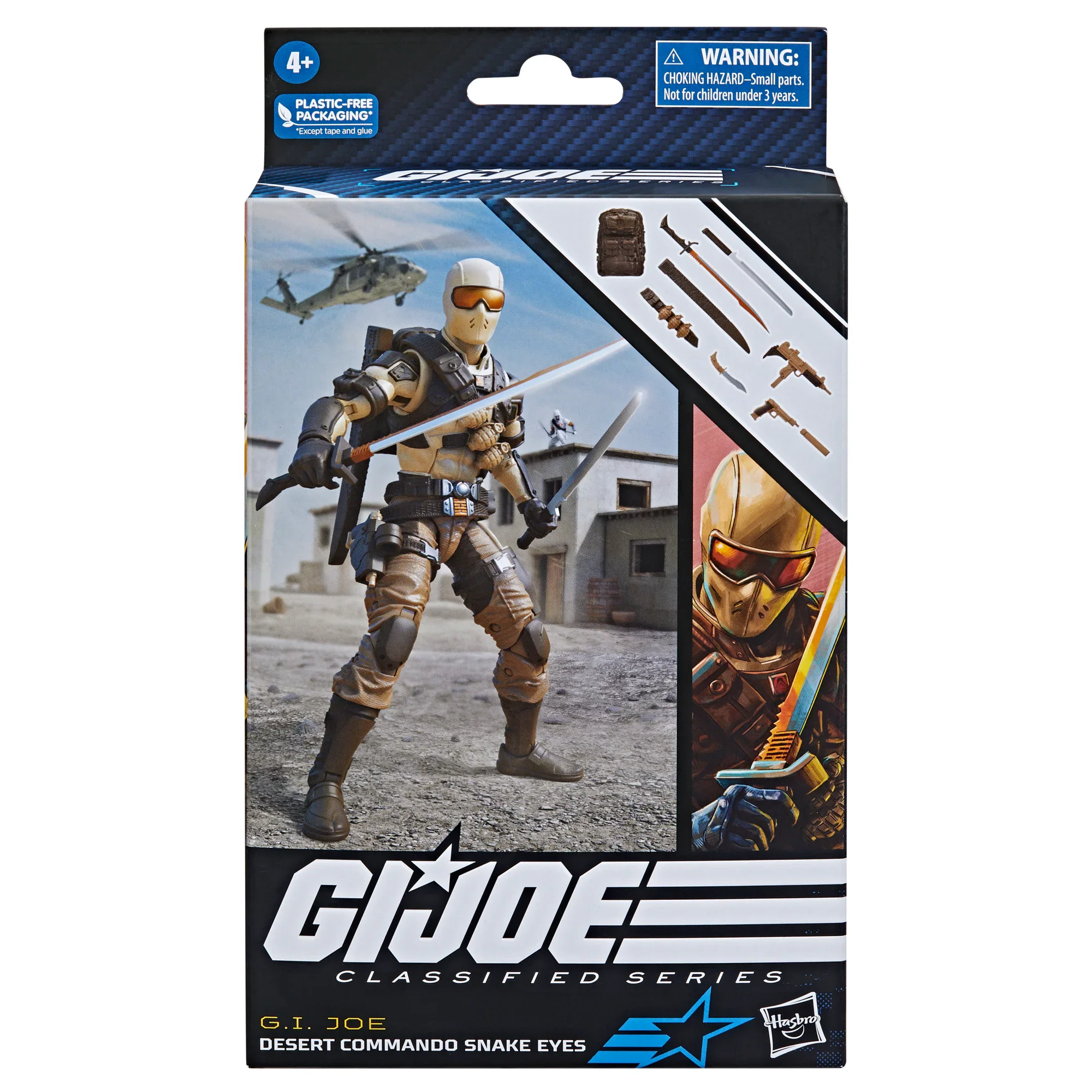 Figura de acción de 6" con ojos de serpiente y comando del desierto clasificado G.I.Joe