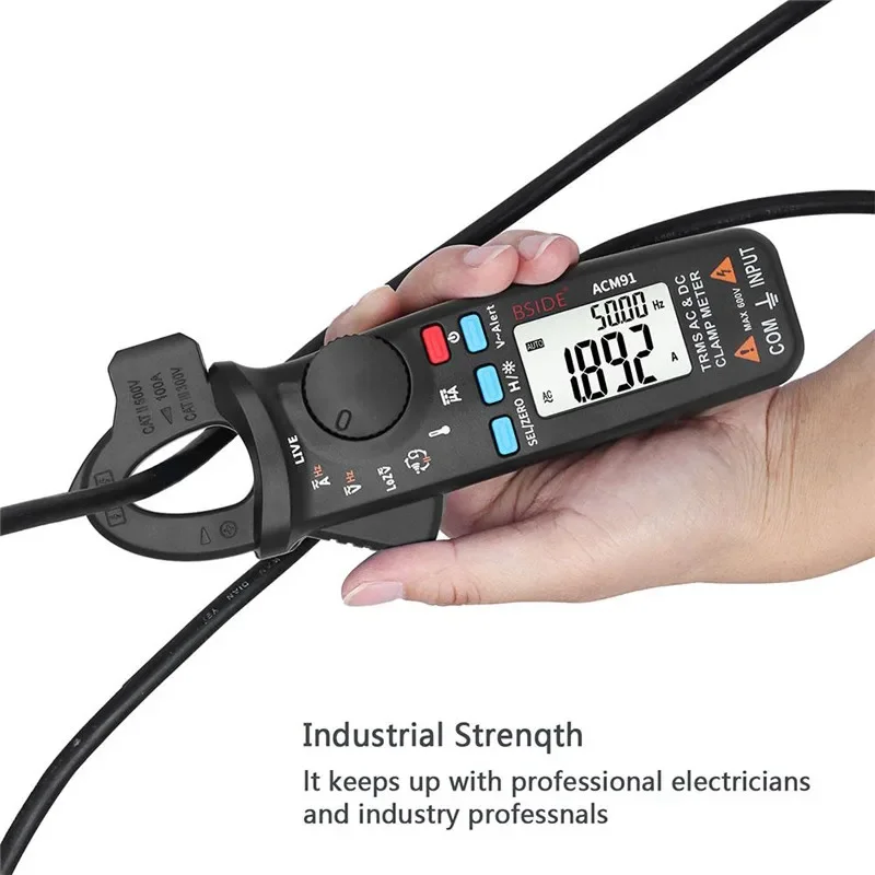 Imagem -05 - True Rms Medidor de Braçadeira 1ma Alicate Amperímetro Profissional Reparação de Carro Voltímetro Multímetro Digital dc ac Corrente Temp Capacitor Tester