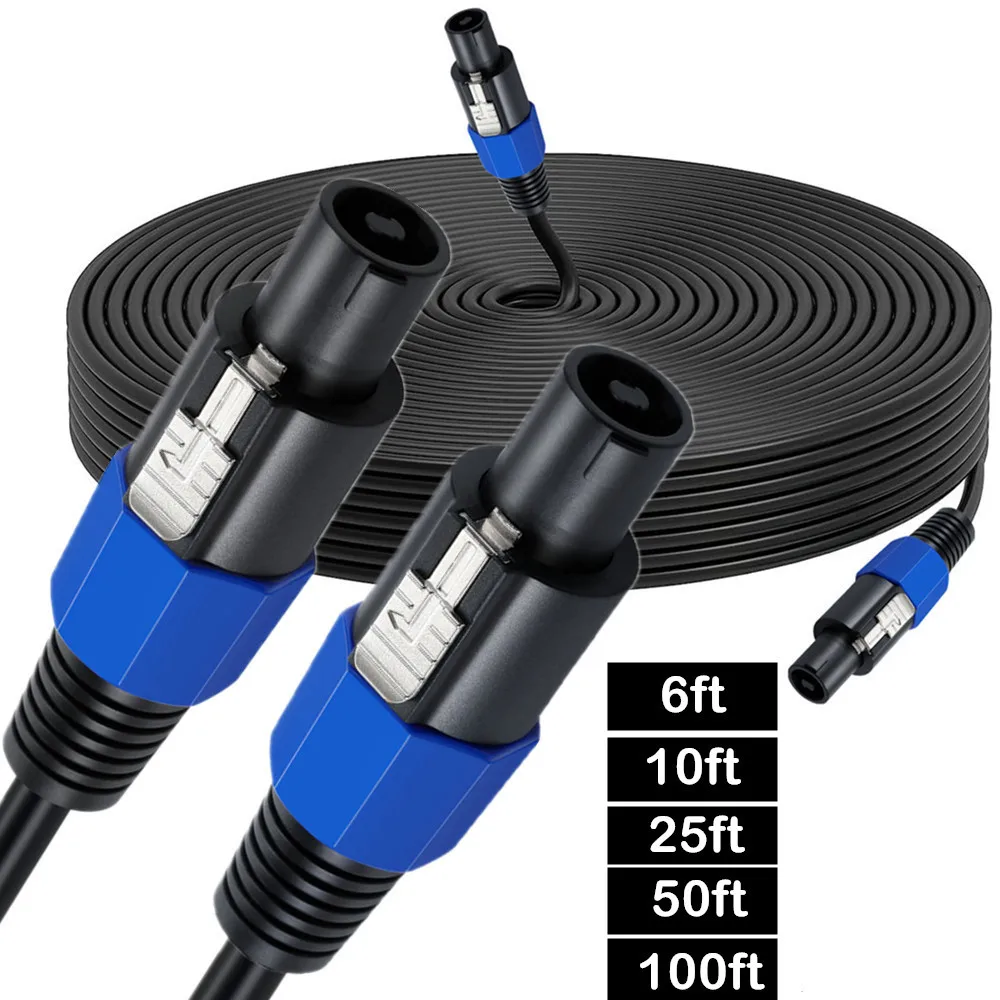 Speakon Male to Speakon Male Professional 1.6mm² DJ Speaker Cable with Twist Lock for Ohm Audio Stage Amplifier XLR Project