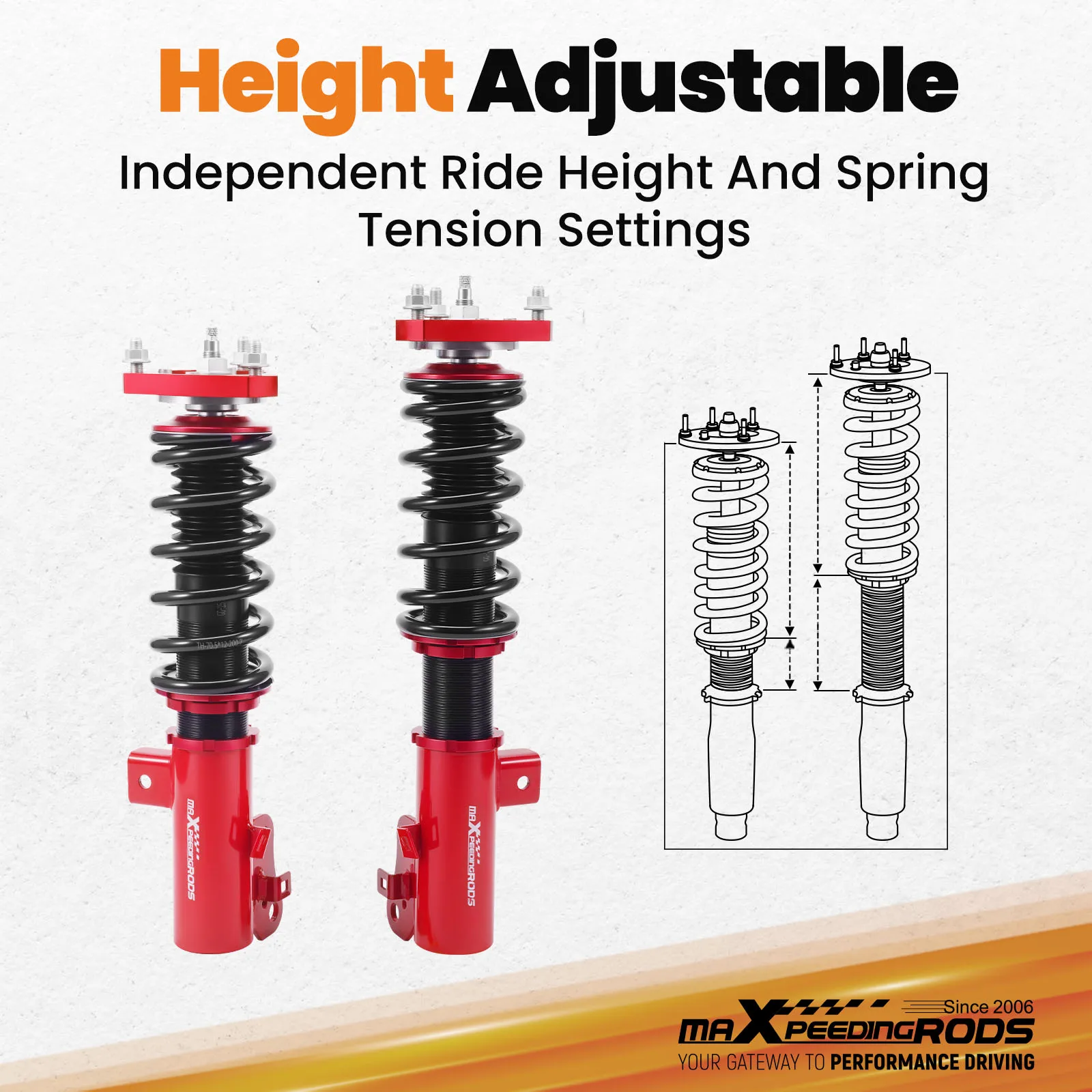 

MaXpeedingrods Coilovers 24 Level Adjustable Damper Kit For Honda Civic 12-15