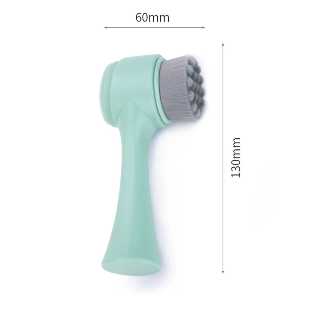 Brosse de nettoyage du visage manuelle, exfoliante double face, matériau doux, anti-rayures, outil de soins de la peau pour le quotidien, 1 pièces