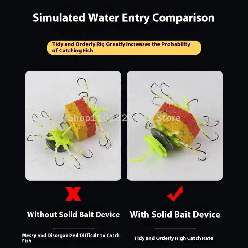 1/5/10Pcs Bait Holder Cube Bait Flip Hook Casting Rod Long-Distance Fishing Hook-Bait Separation Prevention Accessories