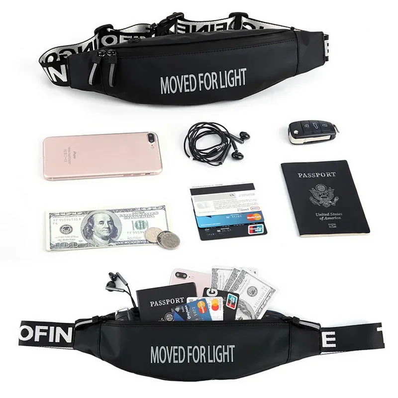 2024 New Fanny Pack Waterproof Money Belt Bag Men Women Sport Belt Male Waist Bags for Phone Travel Luxury Brand Wallet