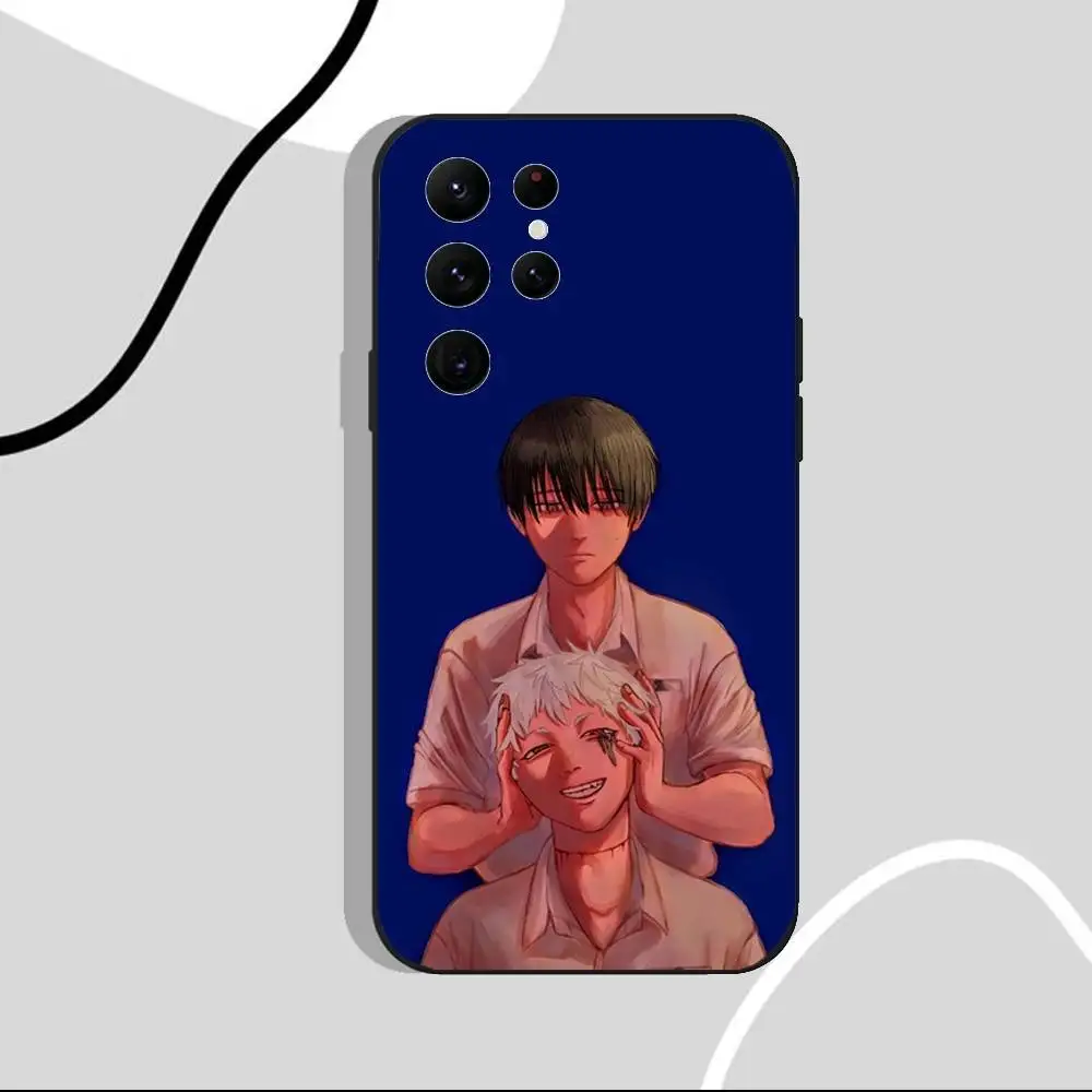 حافظة هاتف هيكارو دييد الصيفية لهاتف سامسونج S25، S24 Ultra، S20، S30 plus، S22 Plus، S23، Ultra 5G غلاف أسود من السيليكون